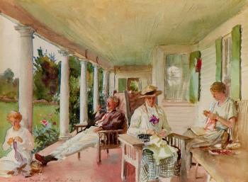 約翰 辛格 薩金特 On the Verandah,Ironbound Island, Maine 約翰 辛格 薩金特 On the Verandah,Ironbound Island, Maine
